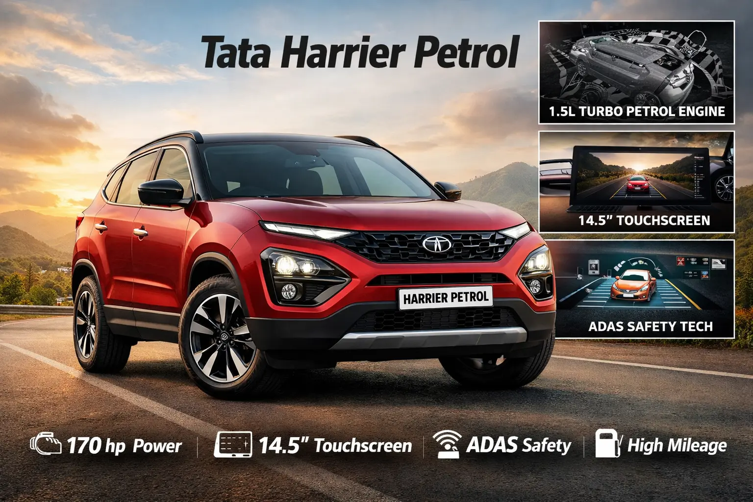 Tata Harrier Petrol 2026: कीमत, इंजन, फीचर्स और पूरी जानकारी हिंदी में