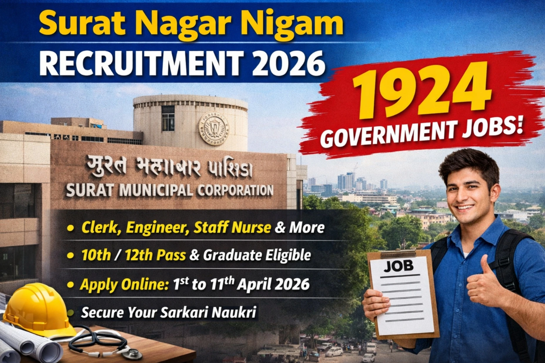 Surat Nagar Nigam Recruitment 2026: 1924 Posts Government Job Opportunity for Youth