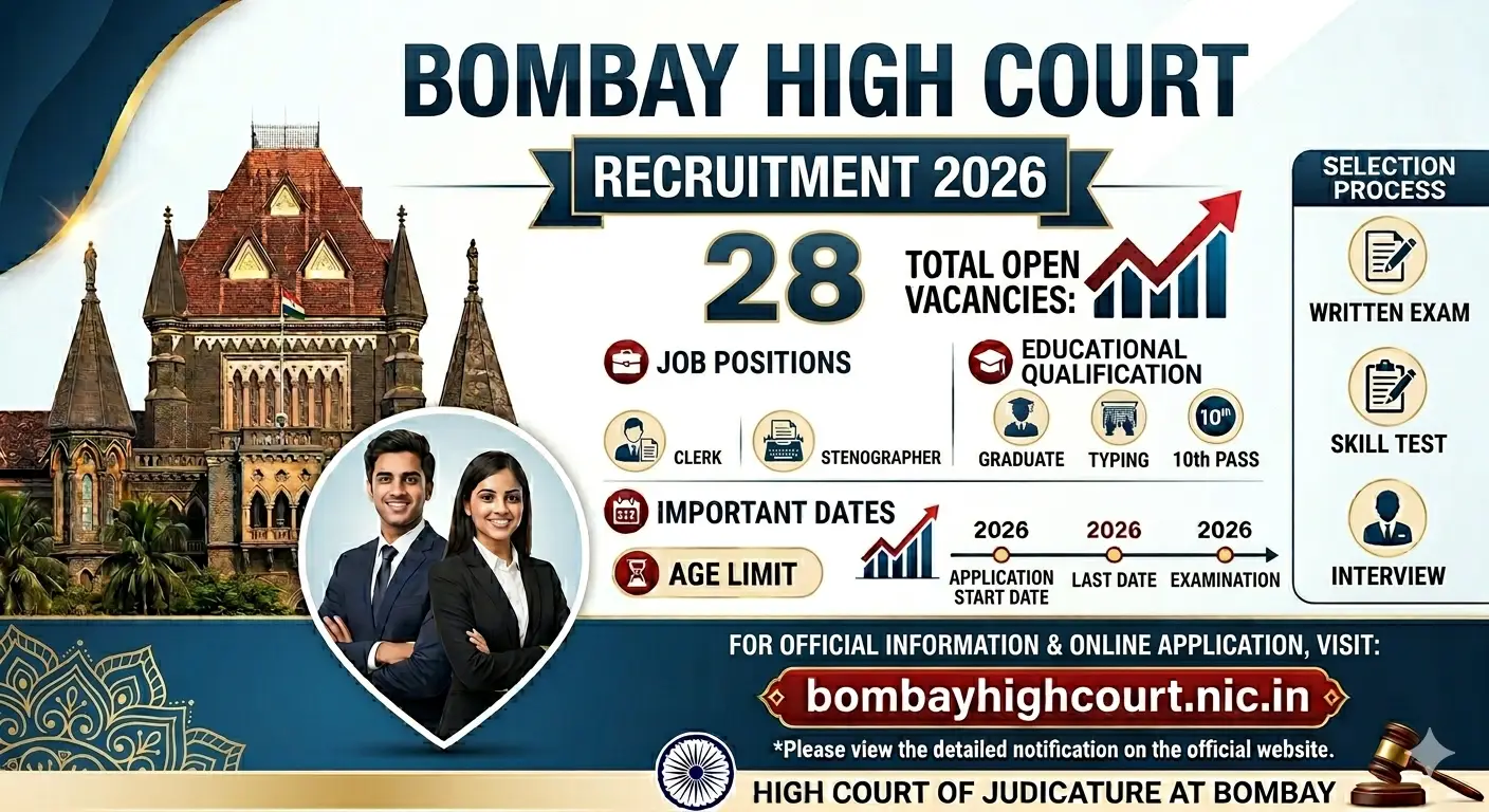 Bombay High Court Vacancy 2026: शानदार सैलरी के साथ सरकारी नौकरी का सुनहरा मौका
