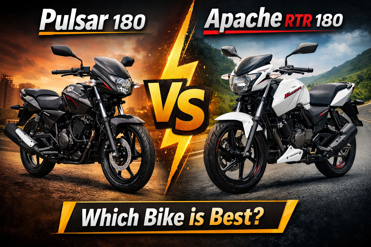 Bajaj Pulsar 180 vs TVS Apache RTR 180: कौन सी बाइक है सबसे ज्यादा दमदार?